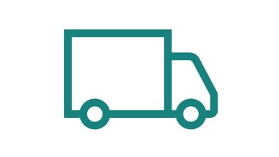 Umrisse eines blauen Bosch LKWs für Online-Shopping mit klarem, sauberem Design