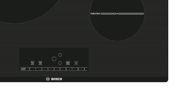 Overhead view of the control panel on an induction cooktop