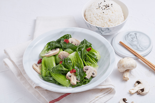 Baby Bok Choy and Mushroom Stir-Fry