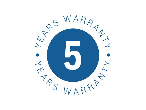 5 year warranty logo