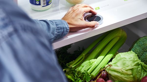 Durch das VitaFresh Frischesystem von Bosch lässt sich die optimale Lagerungstemperatur für Obst und Gemüse regeln.