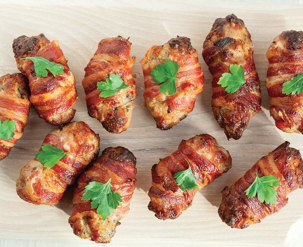 bacon wrapped stuffing balls