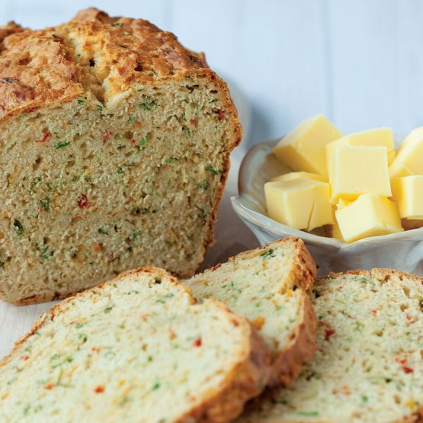 soda bread with roast peppers, cheese and herbs recipe