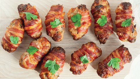 Bacon wrapped stuffing balls recipe