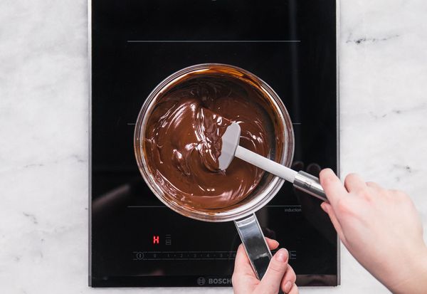 Mixing chocolate over bosch cooktop