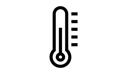 Termometer-ikon symboliserer overophedning