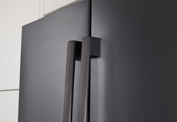 Bosch black stainless steel refrigerator doors