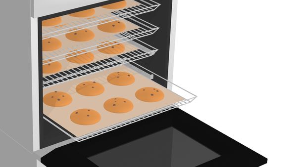Animation of cookies coming out of oven