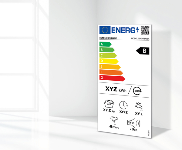 Energielabel für Trockner mit einer Energieeffizienzklasse B