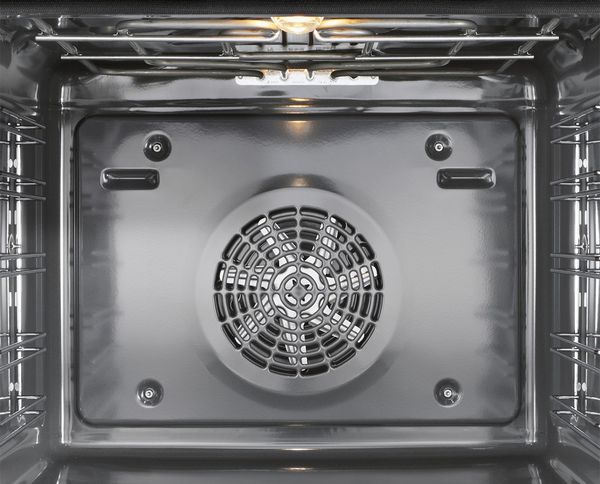 The interior of a very clean pyrolytic Bosch oven.