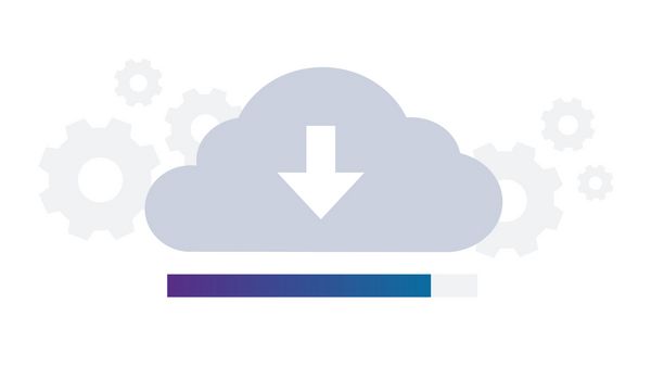 Simbolo del download su una nuvola