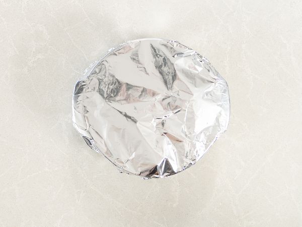 dish covered with aluminium foil