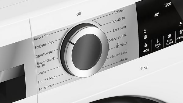 Bosch-Frontlader-Waschmaschinen-Display mit einer Reihe von Spezialprogrammen zur Auswahl