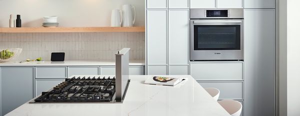 Bosch kitchen with wall oven and gas cooktop