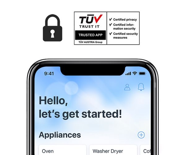 smart dishwasher  on the Home Connect app certified by trust it