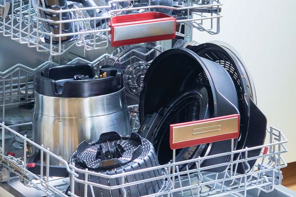The Bosch Cookit with steaming attachment in the dishwasher.