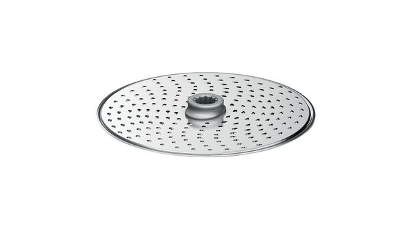 The fine grating disc in front of a white background.