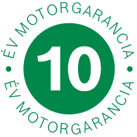 10 év motorgarancia megjelölt kiskészülékeinkre.