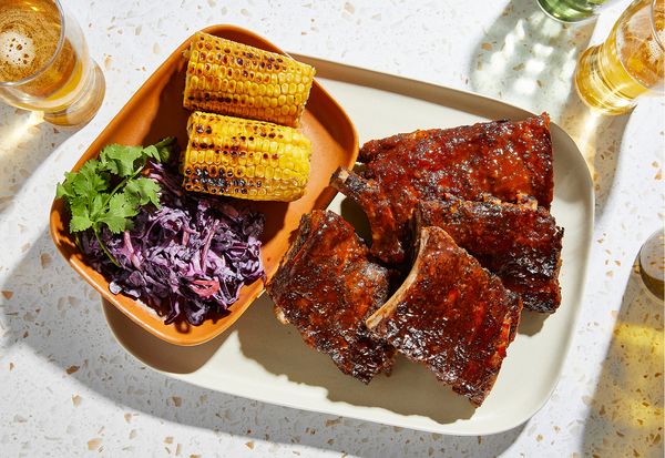 BBQ Ribs with corn and cabbage