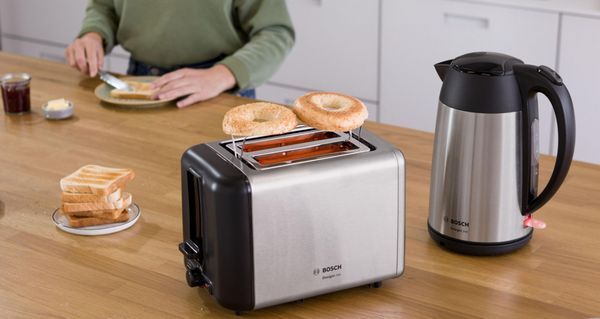 DesignLine breakfast set with, 2 slice toaster, kettle, 2-slicer, stainless steel