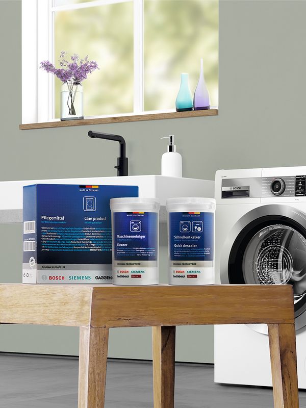 Bosch laundry 2023 model teaser showing washing machine with digital display 