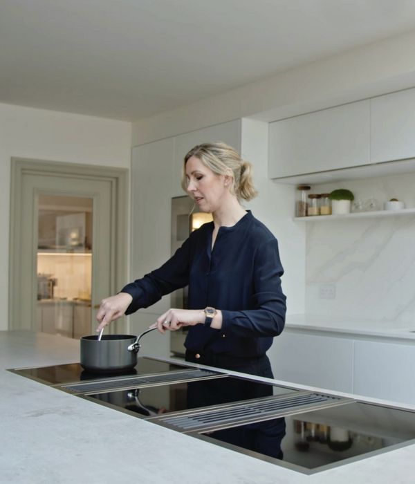 Clare Smyth cooking on Gaggenau appliances at her London home 