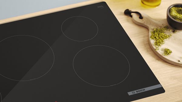 Close up Bosch Series 6 Induction Hob with Standard Zone.