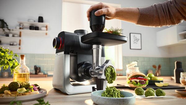  Il tritacarne, pronto a tritare la carne sul momento.