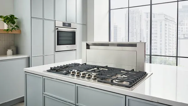 Bosch Stainless Steel Wall Oven Ventilation and Gas Cooktop