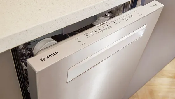 Bosch Stainless Steel Dishwasher slightly opened