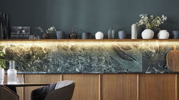 Kitchen/diner showing Marietta Kiesling’s interior design style
