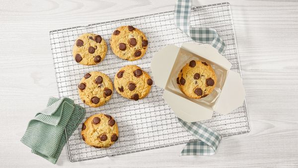 Draufsicht auf Chocolate Cookies. 