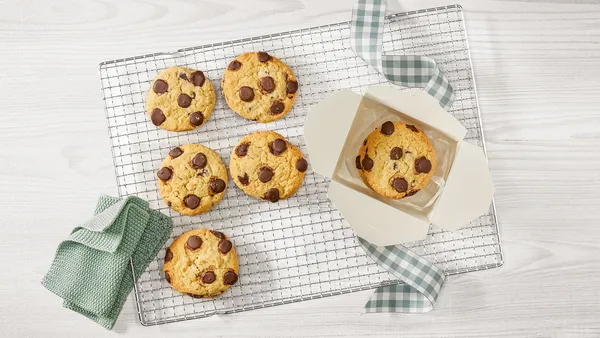 A view from above of chocolate cookies.