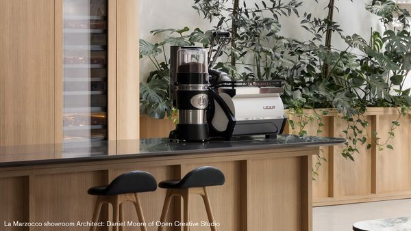 Coffee machine in the La Marzocco flagship showroom in Sydney, Australia