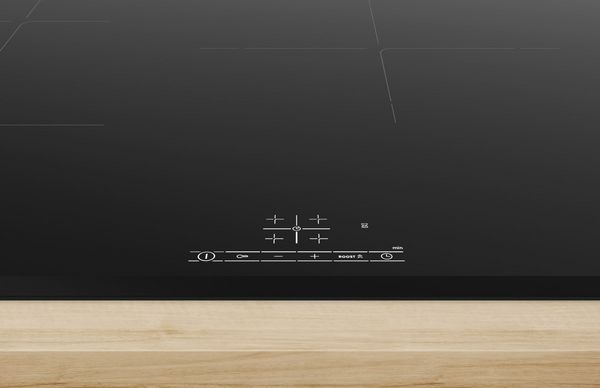 Een Bosch elektrische kookplaat met een Basic Touch Select-bediening.