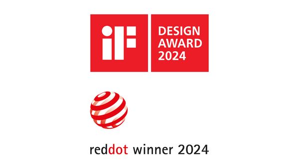 Loghi iF Design Award 2024 e vincitrice Red Dot Award 2024.