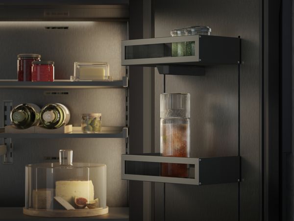 View inside the new Gaggenau generation of cooling appliance showing the glare-free illumination