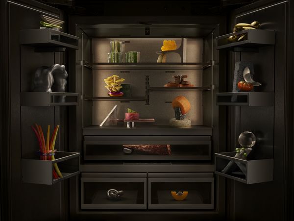 View inside the new Gaggenau generation of cooling appliance containing precious produce.