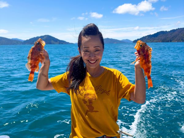 Sachie on the Katabatic Charter, Marlborough Sounds