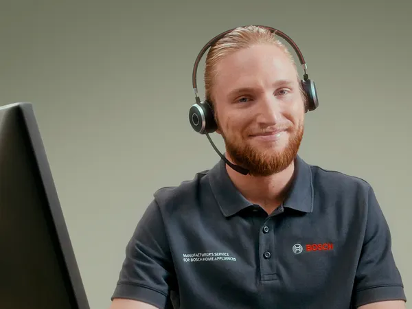 Bosch owner support man with headset on