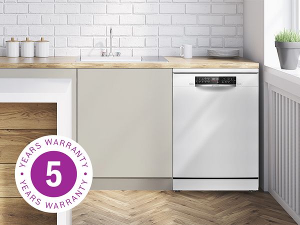 Appliance with a 5 year warranty icon