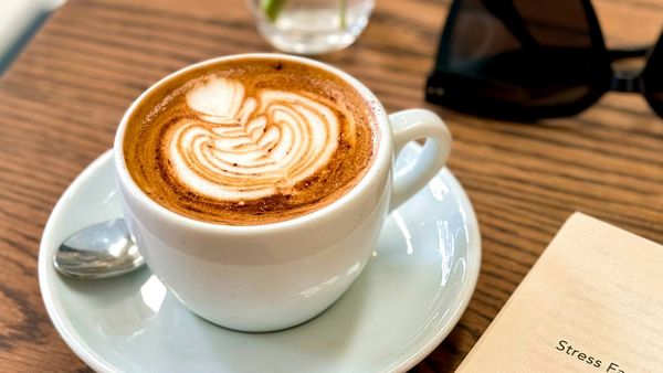 Flat white coffee cup