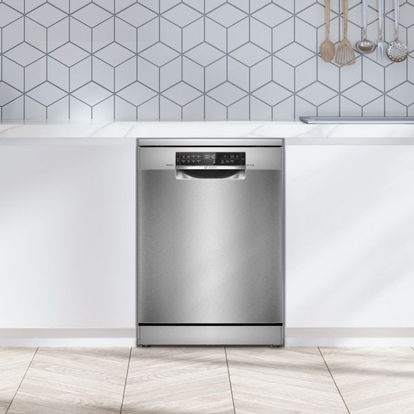 Bosch built in dishwasher in white kitchen design