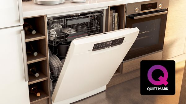 Dishwasher with quiet mark lable