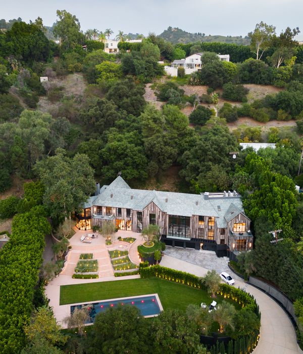 Aerial view of Max Noble’s two acre lot on Benedict Canyon Drive, Beverly Hills