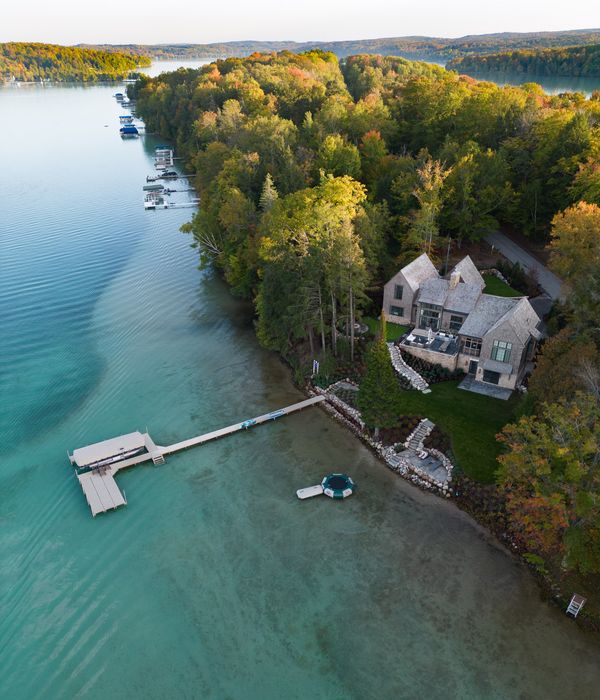 View from Lake Walloon looking onto Lauren Tolles’ lake house