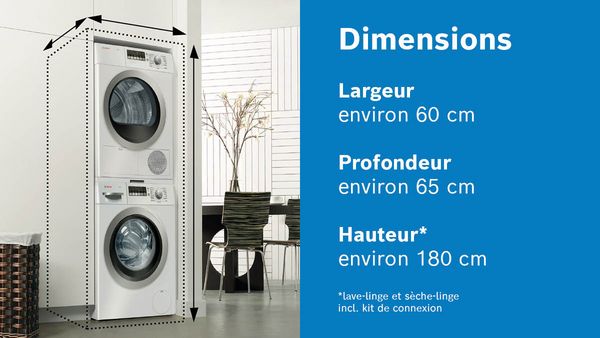 Une illustration d’une colonne de lavage DIY avec les dimensions indiquées.