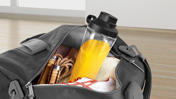 Blender accessory To-Go-Bottle in a bag.