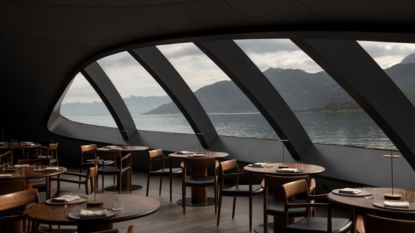 The restaurant and the view on the Fjords 