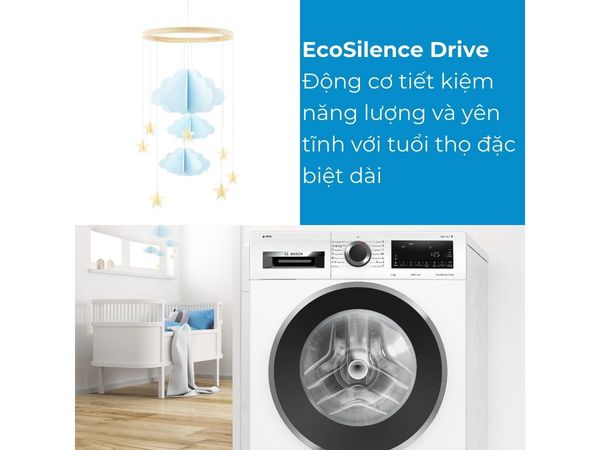 Máy giặt Bosch WGG244A0SG sử dụng động cơ EcoSilence tiên tiến